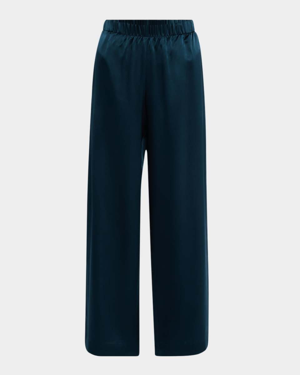 Wide-Leg Silk Pants